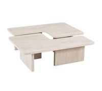 ARALLO - Table basse modulable couleur travertin beige 120 cm