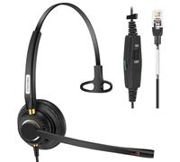 Arama Casque de téléphone avec microphone à réduction du bruit, casque de bureau RJ9 compatible avec Polycom VVX411 Avaya 9508 Mitel 5312 ShoreTel BT Converse NEC Fanvil Téléphone fixe de bureau