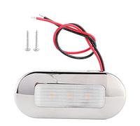 Aramox 1 PC 12V DC 3 perles de lampe IP67 étanche LED passerelle de courtoisie lumière en acier inoxydable forme ovale lampe pour bateau marin RV(Blanc chaud)