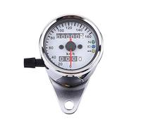 Aramox 1 pc Universel Compteur De Vitesse Moto Indicateur De Jauge Double Affichage Numérique KM/H (argent)