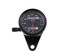 Aramox 1 pc Universel Compteur De Vitesse Moto Indicateur De Jauge Double Affichage Numérique KM/H (noir)