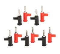 Aramox 10 Fiches Banane Empilables de 4 Mm, Connecteur de Fiche Banane sans Soudure en Laiton ABS, 5 Rouges 5 Noirs, Installation Rapide, 24 A 30 V CA à 60 V CC, pour Câblage électrique et