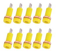 Aramox 10 Pièces Prise Banane en Laiton ABS Borne de Liaison 4mm Montage sur Panneau 30V à 60V 24A Connecteur Facile à Installer pour équipement de Test d'instruments électroniques (YELLOW)