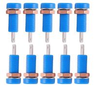 Aramox 10 Pièces Prise Banane en Laiton ABS Borne de Liaison 4mm Montage sur Panneau 30V à 60V 24A Connecteur Facile à Installer pour équipement de Test d'instruments électroniques (BLUE)