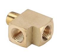 Aramox 1000 PSI Laiton Solide Tuyau Interface en Té Voiture Rue Tuyau Filetage Extérieur Raccord en Té 1/8in NPT Malex 1/8in NPT
