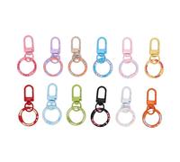 Aramox 12 Pcs o Anneau Rond Round Homster Claw Clasp Double Ouverture Spot Snap Hook pour Artisanat Accessoires de Sacs Keychains, 12 Couleurs Disponibles, Alliage de Zinc, Finition de