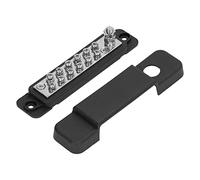 Aramox 12 Position Bar Bar Power Distribution Terminal Block, Abs and Brass, 180A Courant Maximum pour les Bateaux et les Véhicules Marins (BLACK)
