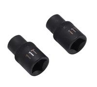 Aramox 2-Pack Douille de Frein pour Camion, Douille D'outil de Frein en Acier à 11 Pans de 3/8 de Pouce pour ADB 22X ADB 225 SN6 SN7 SK7, Finition Noire