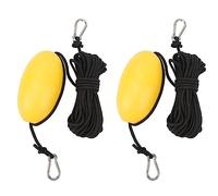 Aramox 2pcs Ligne de Remorquage de Corde Marine, Bouée Jaune Boule Flottante avec Corde de Remorquage de 30 Pieds pour Bateau Yacht Jet Ski Gonflable
