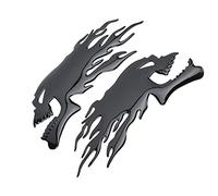 Aramox 2PCS Réservoir de Carburant Autocollant 3D Moto Réservoir Pad Gaz Huile Réservoir De Carburant Pad Decal Universel Flamme Crâne Décalque Décorations pour Moto(Le noir)
