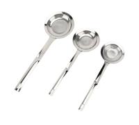 Aramox 3 Cuillères à Passoire D'écumoire, Filtres à Huile à Mailles Fines pour la Séparation de la Graisse en Mousse Flottante, Crépines D'écumoire de Cuisine en Acier Inoxydable pour Restaurants