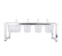 Aramox 4 en 1 Boîte d'assaisonnement Transparente Organisateur en Acrylique pour les Pots de Rangement de Cuisine, Imperméables avec Couvercle et Cuillère Rétractables, pour le Sel et le Sucre
