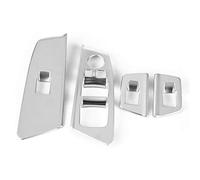 Aramox 4 Pièces Couvercle de Cadre de Bouton de Levage de Commutateur de Fenêtre de Voiture, Garniture en Matériau ABS Galvanoplastie ou Option en Fiber de Carbone pour Série 5 (Chromage)