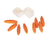Aramox 40pcs Mini Dollhouse Miniature Pain, Conception Bien Faite, Portable et Léger, Matériau Sûr, 2,3 X 1,7 X 1 Cm, 10 Bases, Idéal comme Présent de Vacances pour Les Enfants, Maison de Poupée