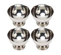 Aramox 4pcs Bols à Pied de Crème Glacée en Acier Inoxydable, Tasses de Desserts Réutilisables avec Fourchette, pour la Collation Fruit de Sundae à la Maison, Restaurant
