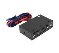Aramox 5.25in Media Dashboard, USB3.0 5Gbps Card Reader | Façade ABS, emplacements M2 SD CF MS, port eSATA, double USB 2.0, baie pour lecteur optique, extension PC de bureau