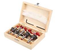 Aramox 5 Pièces Coupe-trou de Charnière en Acier allié Ensemble d'ouvre-trou pour le Travail du Bois 15mm 20mm 25mm 30mm 35mm avec Limite de Profondeur pour le Perçage de Meubles de Serrure de