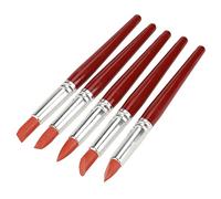 Aramox 5 Stylo de Peinture de Pointe en Caoutchouc Rouge, Ensemble de Sculptures de Précision avec Tête de Silicone, pour la Sculpture d'argile, Retrait des Empreintes Digitales