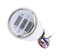 Aramox 52mm Jauge de Niveau de Carburant Numérique, Universel 12V/24V 3-en-1 Pression D'Huile & Température de L'Eau avec Affichage Rétroéclairé Bleu (cadran blanc lunette argentée)