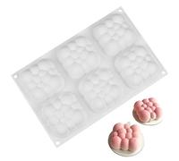 Aramox 6 Cavités Moule de Gâteau 3D, Moule à Cuisson de Mousse en Silicone Flexible et Réutilisable, adapté aux Bonbons, au Chocolat, à la Confiture, à un Artisanat, à des Décorations (WHITE)