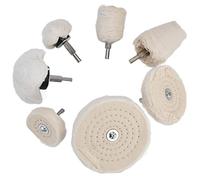 Aramox 7Pcs Roue De Polissage Kit Coton Flanelle Polissage Forage avec 1/4in Tige pour Métal Verre Broyage