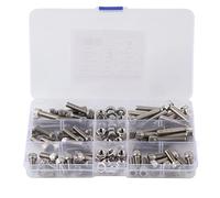 Aramox 90pcs Vis de Capuchon de Tête à Douille Hexagonale, 304 Assortiments en Acier Inoxydable, Tailles Polyvalentes pour les Professionnels et les Amateurs de Bricolage