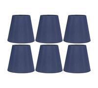 Aramox Abat-jour en Tissu, Design élégant en Fer et en Tissu, 6 Abat-jour Coniques pour Ampoule E14, pour les Lampes de Table et de Sol (A3 02 Bleu Foncé)