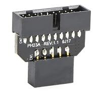 Aramox Adaptateur Convertisseur USB 2.0 vers USB 3.0, Adaptateur de Carte Mère en Plastique 9 Broches vers 19 Broches pour la Mise à Niveau des PC Plus Anciens avec compatibilité du Panneau Avant