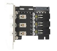 Aramox Adaptateur de Contrôleur d'extension PCB Express Hub avec Affichage du Numéro LED et EntréE 4 Broches Support de Fente PCI PCI E pour PC de Bureau HTPC Support de Lecteur Optique (PH33)