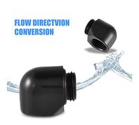 Aramox Adaptateur de Raccord à 90 Degrés, Système de Refroidissement par Eau en Laiton, Conception à Haut Débit, Idéal pour la Construction et la Mise à Niveau de PC (Filetages internes et externes)