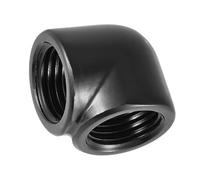 Aramox Adaptateur de Raccord à 90 Degrés, Système de Refroidissement par Eau en Laiton, Conception à Haut Débit, Idéal pour la Construction et la Mise à Niveau de PC (Version à double filetage