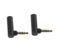 Aramox Adaptateur Mâle à Femelle 3.5mm, Connecteur à Angle Droit en Alliage d'aluminium, Support de Microphone pour Téléphone Tablette Ordinateur Portable MP3 MP4 2 Pièces