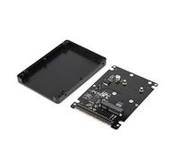 Aramox Adaptateur MSATA SSD vers IDE Mini PCIe MSATA SSD vers 2,5 Pouces PATA IDE 44 Broches Convertisseur Boîtier de Disque Dur ABS pour 3x5 Cm 3x7 Cm dans les Ordinateurs Portables de Bureau (BLACK)