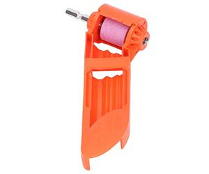 Aramox Affûteur de Forets en Corindon, Affûteur de Forets en ABS avec Meule en Corindon, Entraînement par Perceuse électrique, Centrage Automatique, Outil d'affûtage Portable pour Outils (ORANGE)