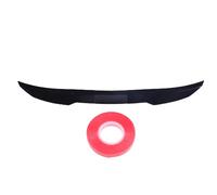 Aramox Aileron de Coffre Arrière de Voiture, 117-128cm Réglable ABS Spoiler de Coffre Universel avec Ruban Adhésif renforcé (Noir Brillant + Noir)