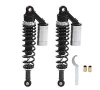 Aramox Amortisseur De Moto, Paire 340mm Universel Amortisseur De Moto Arrière Suspension Ressort pour ATV SUV(Noir et argent)