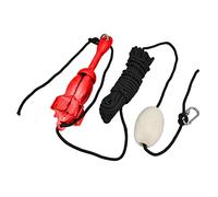 Aramox Ancre de Bateau en Acier au Carbone, Ensemble d'ancres Pliantes de 1,5 Kg avec Bouée de Marquage de Corde de 32,8 Pieds et Sac de Rangement, Kit d'Ancre à Grappin pour Kayak, canoë, (Rouge