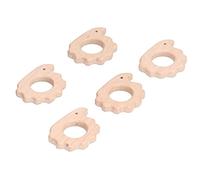 Aramox Anneau de Dentition en Bois pour bébé, Jouet de Dentition en Bois de Hêtre, Pendentif Hérisson, 5 Pièces, Lisse Polie pour Poignée de bébé, Soulagement de la, Collier, Bracelet, Chaîne de