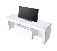 Aramox Armoire Télévisée Moderne avec Bande LED, Prend en Charge jusqu'à 60 Pouces de Télévision, Grande capacité de Stockage, Télécommande, Belle Lumière, Améliorer L'atmosphère du