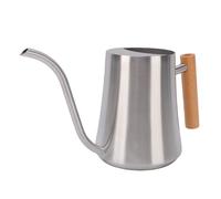 Aramox Arrosoir en Acier Inoxydable de 1 Litre avec Bec Verseur en Bois, 28,5 X 16 X 12 Cm, pour Plantes d'Intérieur, bonsaï, Fleurs, Jardinage Intérieur et Extérieur (Ponçage 1L)