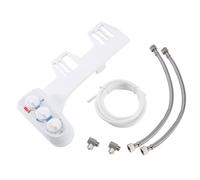 Aramox Attachement des Toilettes des Bidets Auto-lavés, Buse de Pulvérisation à Eau Tiède pour une Installation Facile, Se Connecte à L'eau Chaude, Deux Buses, pour la Maison, L'hôtel