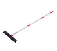 Aramox Balai en Caoutchouc Balai Télescopique avec Poignée Réglable et Raclette pour Une épilation Efficace des Poils d'animaux sur Les Sols et Les Fenêtres (Pink)