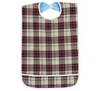 Aramox Bavoir adulte étanche pour personnes âgées Stripe Bavoir de protection pour repas et tablier réutilisant le protecteur d'habillement réutilisable d'heure de repas (Kaki)