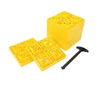 Aramox Blocs de Nivellement pour Camping-Car, Blocs de Nivellement Empilables Robustes avec Conception Antidérapante pour Caravanes, 10 Paquets avec Sac de Rangement pour Un Transport Facile