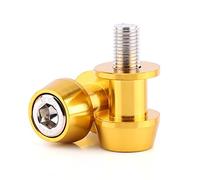 Aramox Bobine de Bras Oscillant Moto, Support de Bras Oscillant, Vis du Bras Oscillant en Aluminium CNC M8/M10 pour Motos, Bobines de Bras Oscillant, 2 Pièces, 10mm, Or