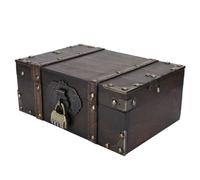 ARAMOX Boîte aux trésors décorative Boîte de Rangement en Bois Vintage Coffre à Bijoux au Trésor Décoratif avec Verrou Décor