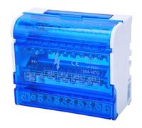 Aramox Boîte de Distribution de Bornier à 4 Niveaux, Boîte de Jonction sur Rail Din en Laiton et Nylon PA 125A 500V avec 4 Entrées 40 Sorties, Couvercle Transparent pour Armoires électriques et