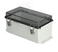 Aramox Boîte de Jonction IP66, Boîtier électrique en Plastique ABS avec Couvercle à Charnière, Loquets en Acier Inoxydable 304, 25 X 12 X 11 Cm, pour Projets électriques et Câblage Extérieurs