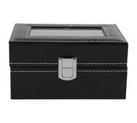 Aramox Boîte de Montre en Cuir PU à 3 Fentes, Boîtier avec Fenêtre en Verre, Organisateur de Rangement de Bijoux élégant pour Montres et Bracelets
