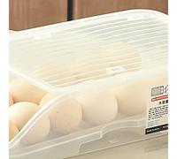 Aramox Boîte de Rangement pour œufs, Récipient à œufs à Roulement Automatique en Plastique, Support rainuré Transparent 32 X 18 X 8 Cm, Couvercle Amovible Empilable pour Réfrigérateur, Cuisine,
